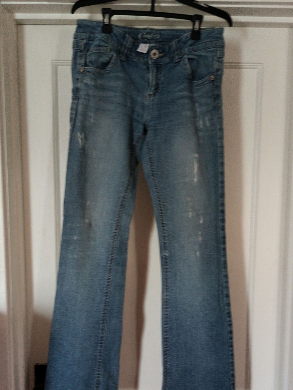Candie's Light Blue Flared Jeans - Subtle Distressed Look